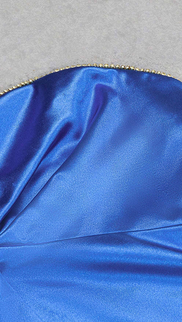 BANDEAU-BODYCON-MIDIKLEID IN BLAU