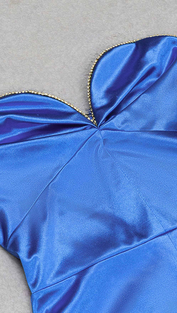 BANDEAU-BODYCON-MIDIKLEID IN BLAU