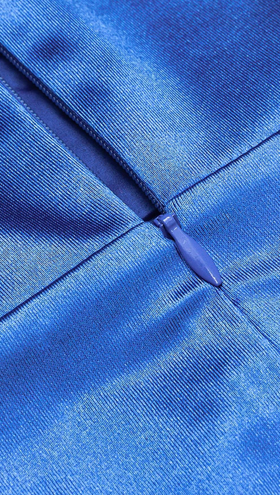 BANDEAU BODYCON MIDI DRESS IN BLUE