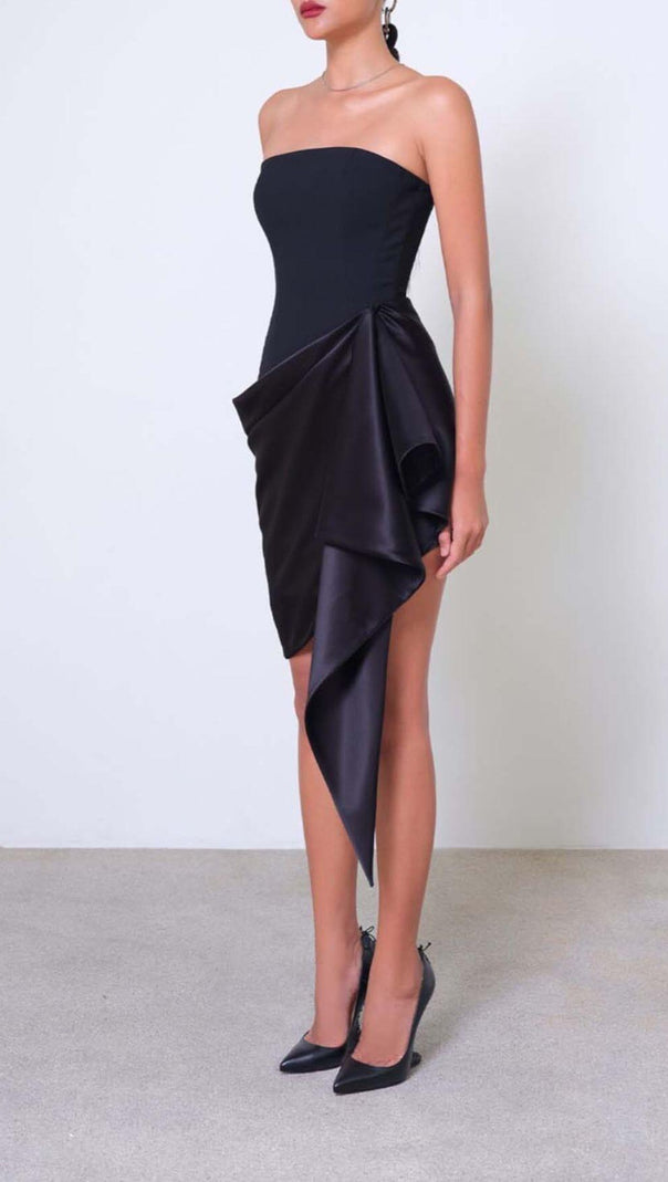 AIIZIE BANDEAU IRREGULAR MINI DRESS IN BLACK - product image
