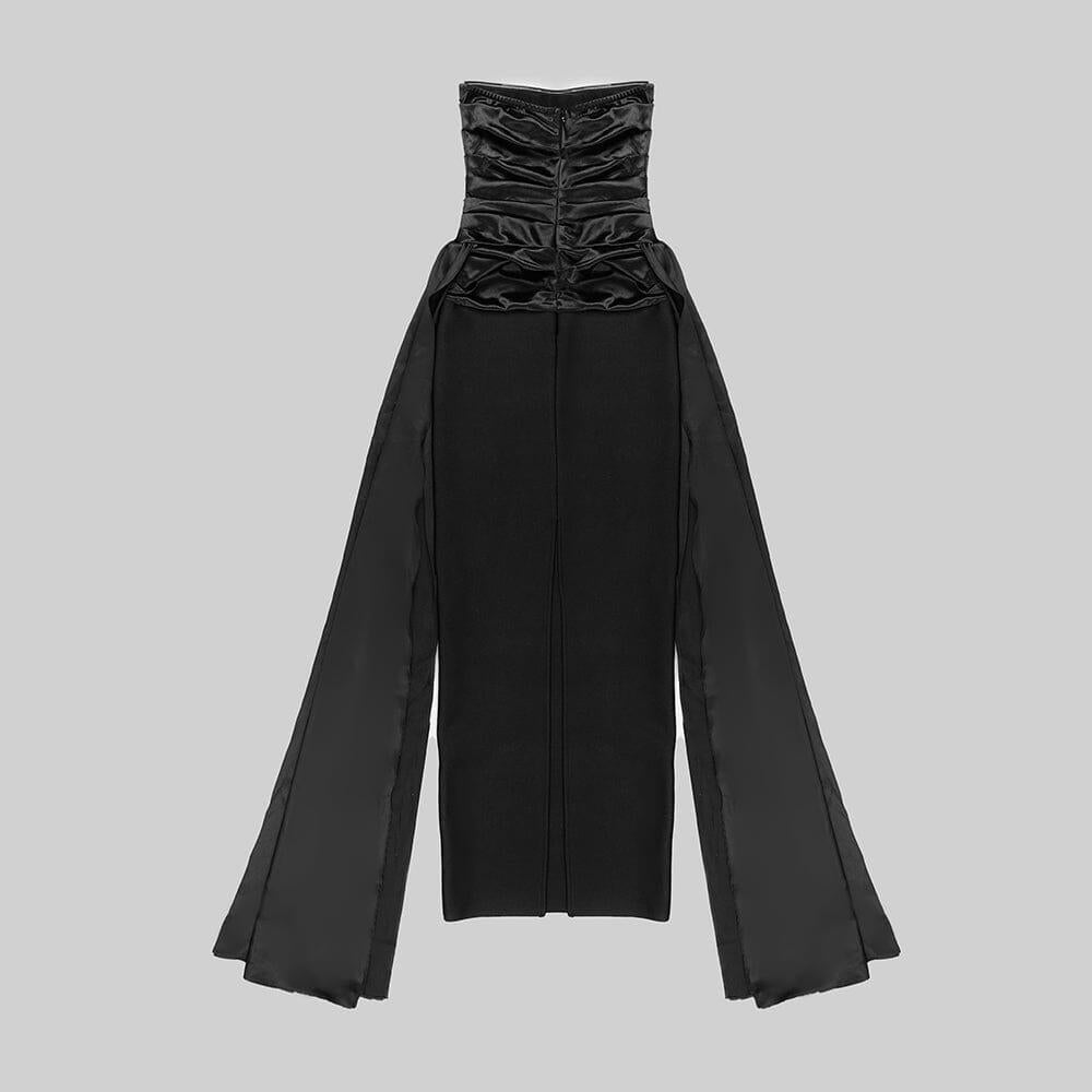 AIIZIE BANDEAU RUCHED MAXI DRESS IN BLACK - product image