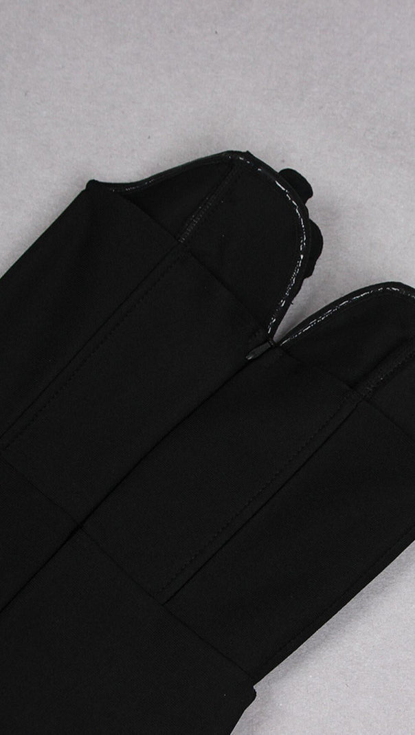 AIIZIE BANDEAU THIGH SLIT MIDI DRESS IN BLACK - product image