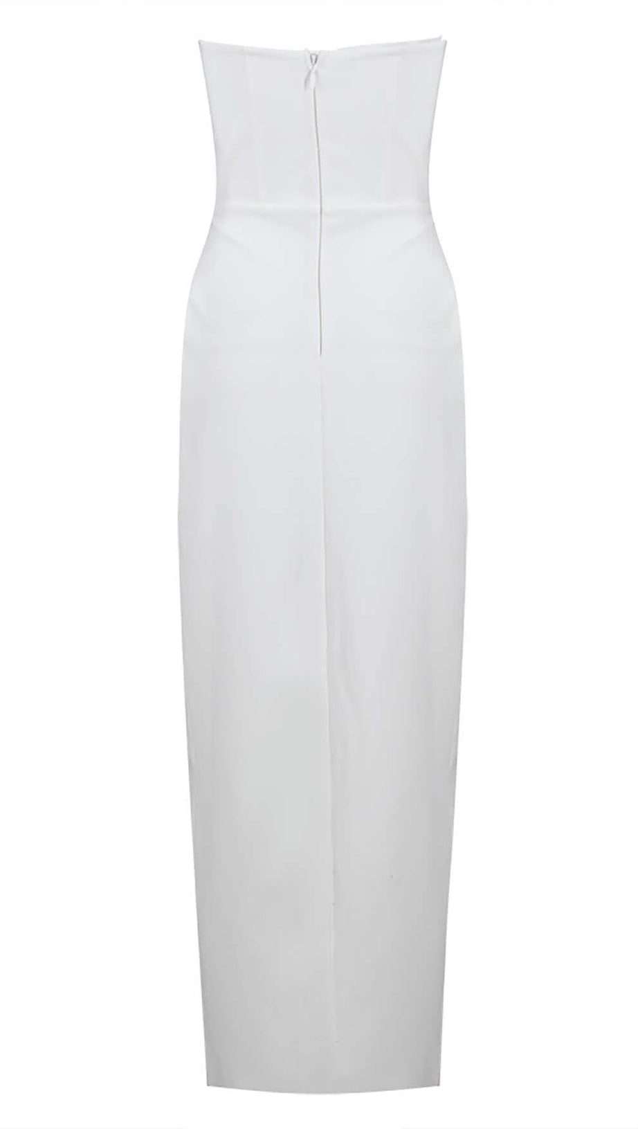 BANDEAU THIGH SLIT MIDI DRESS IN WHITE