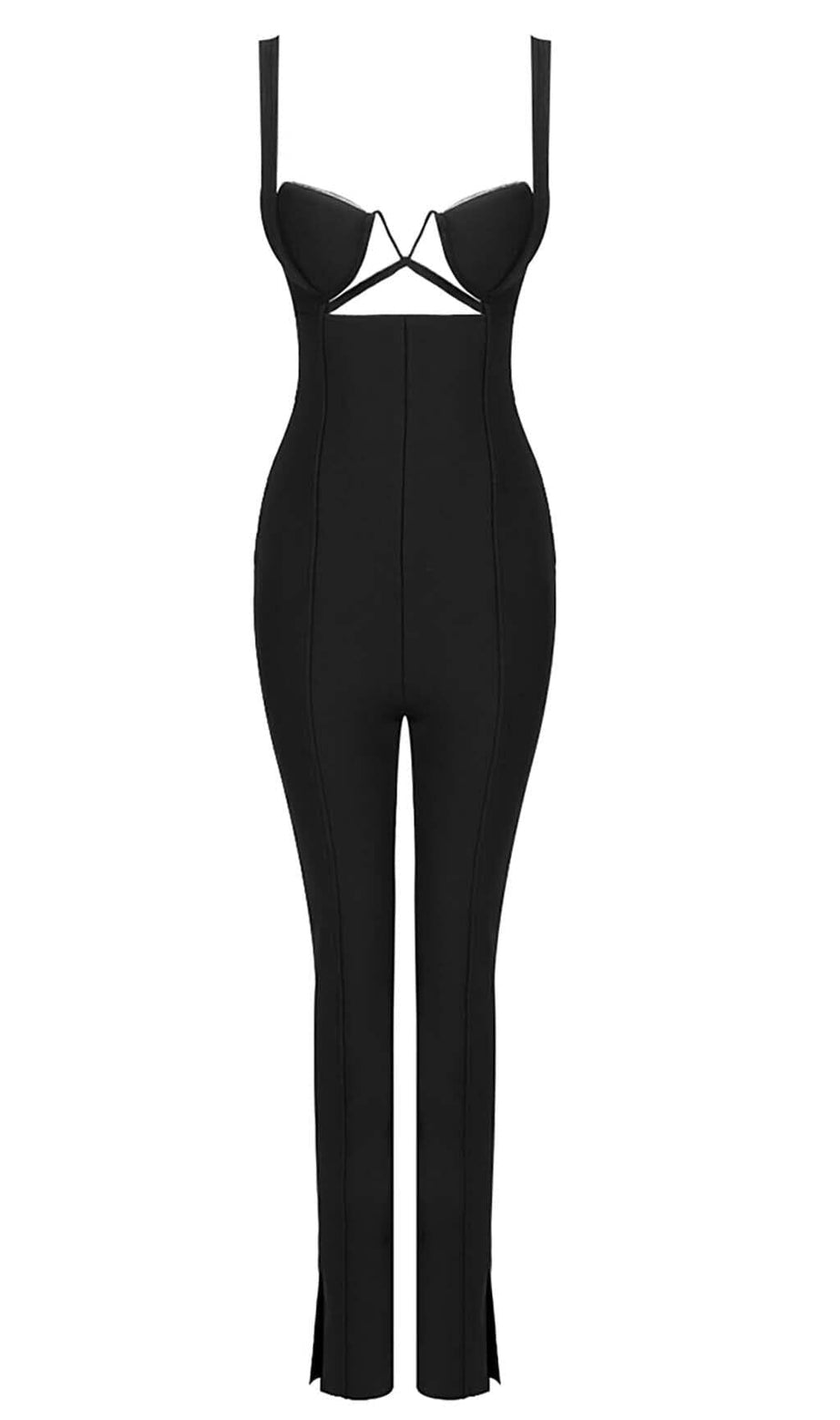 BIKINI KNIT JUMPSUIT IN BLACK