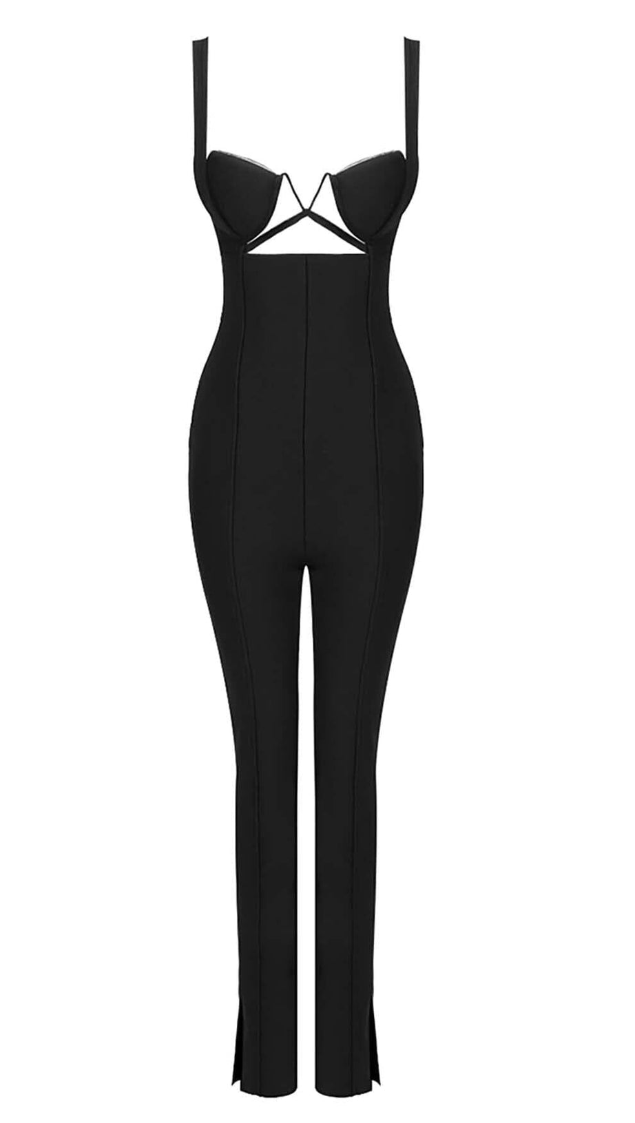 BIKINI KNIT JUMPSUIT IN BLACK