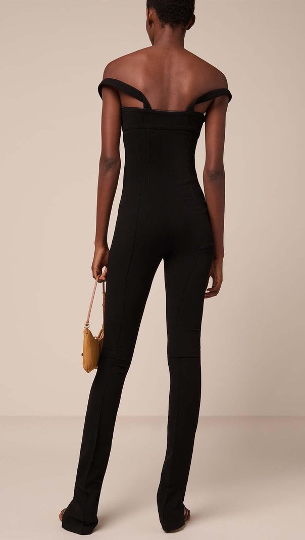 AIIZIE BIKINI KNIT JUMPSUIT IN BLACK - product image