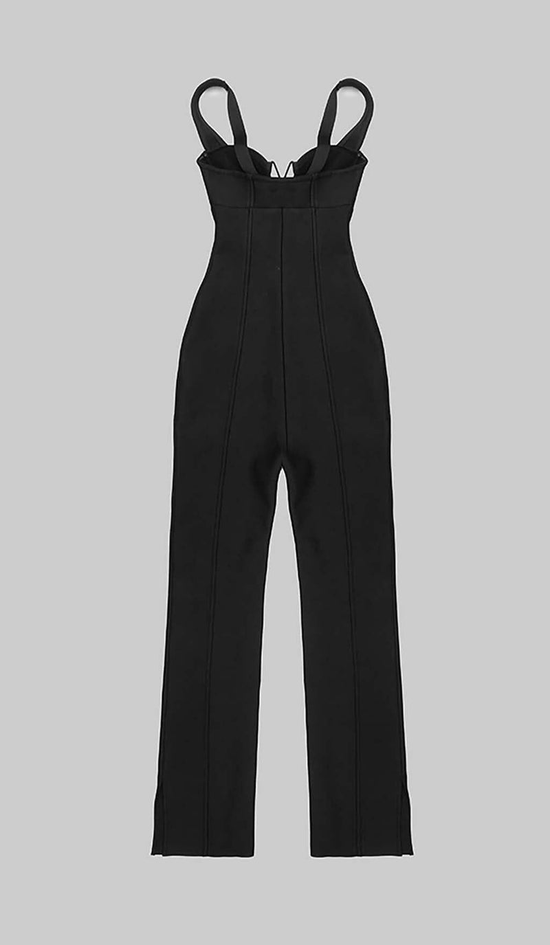 BIKINI KNIT JUMPSUIT IN BLACK