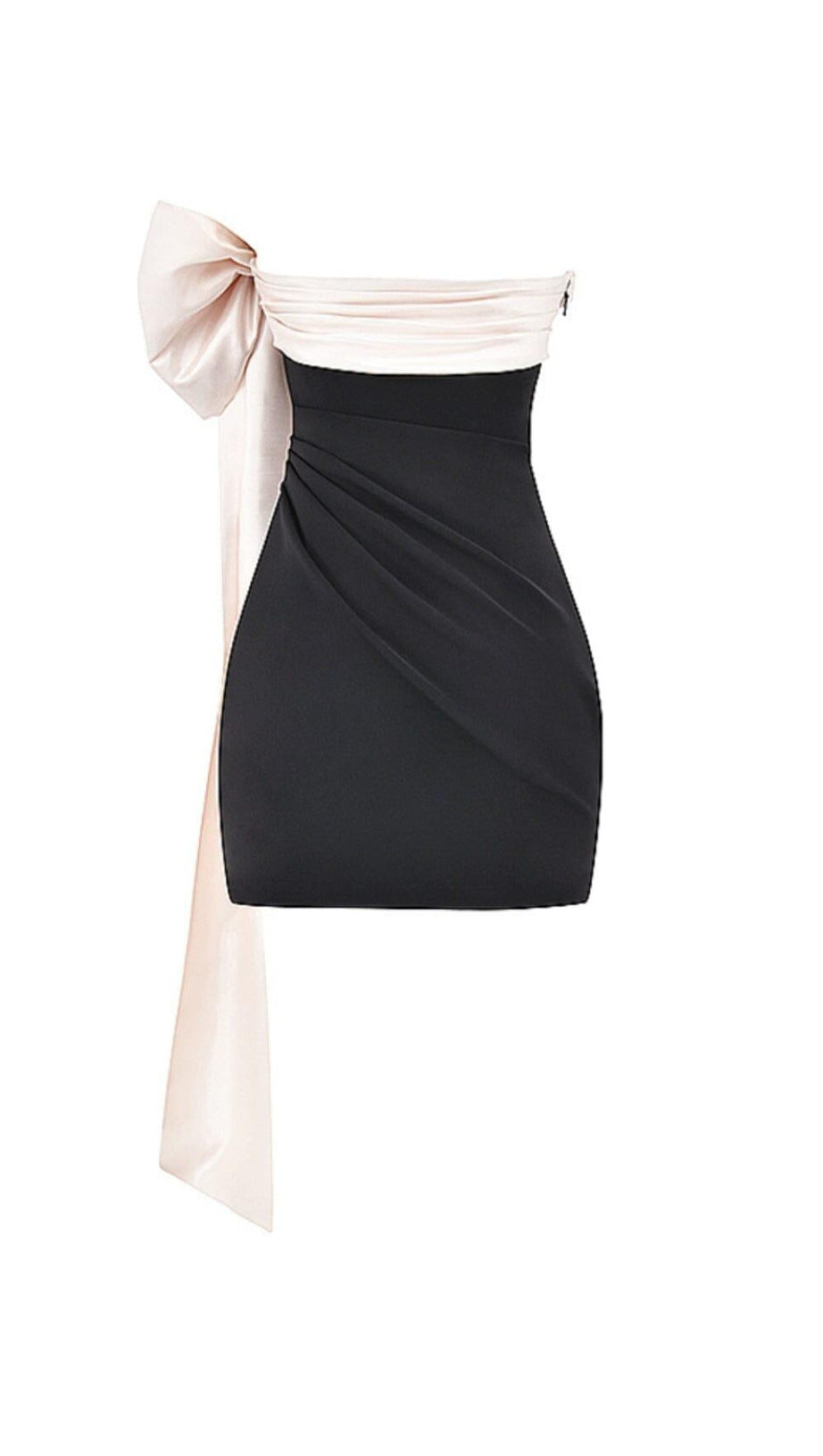 BLACK & IVORY BOW MINI DRESS