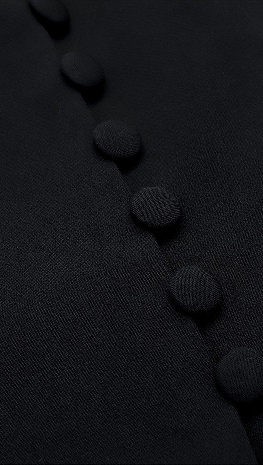 BLACK HOLLOW DRAPED TUXEDO DRESS