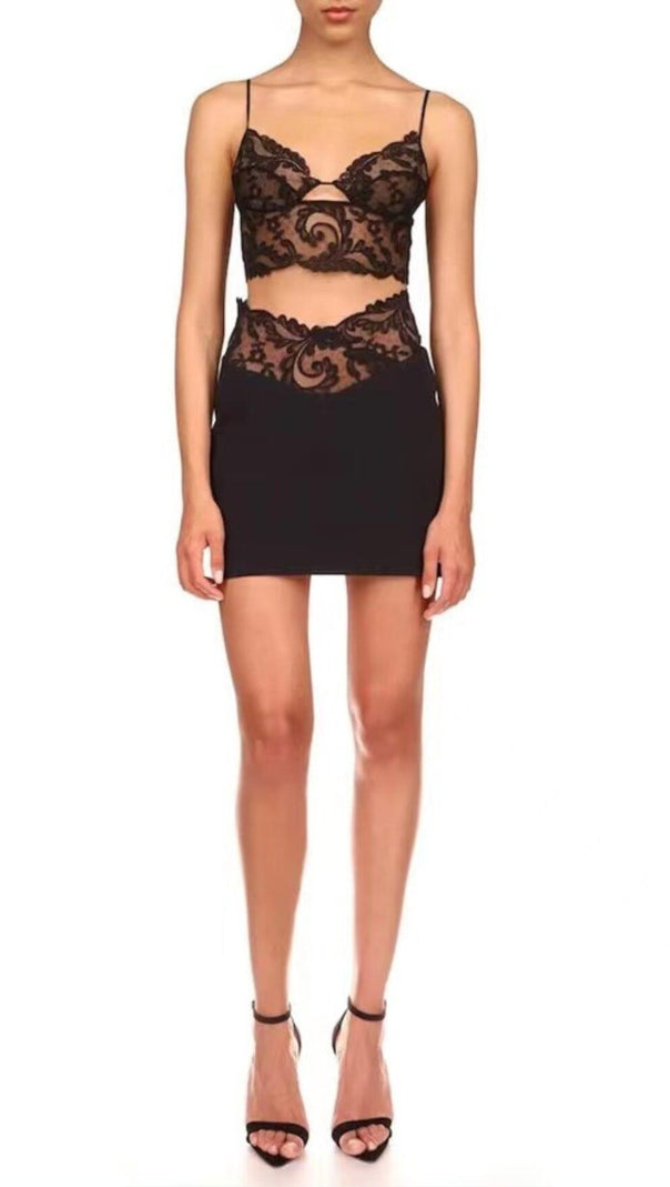 AIIZIE BLACK LACE STRAPPY TWO PIECES - product image