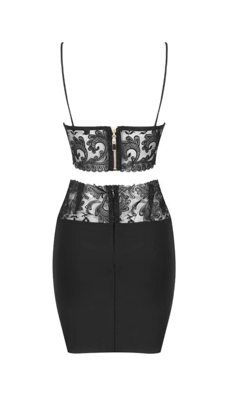 BLACK LACE STRAPPY TWO PIECES
