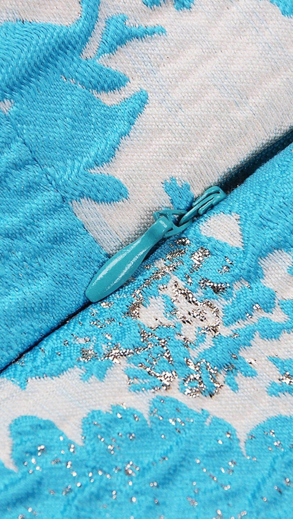 MINI ABITO MONOSPALLA JACQUARD BLU