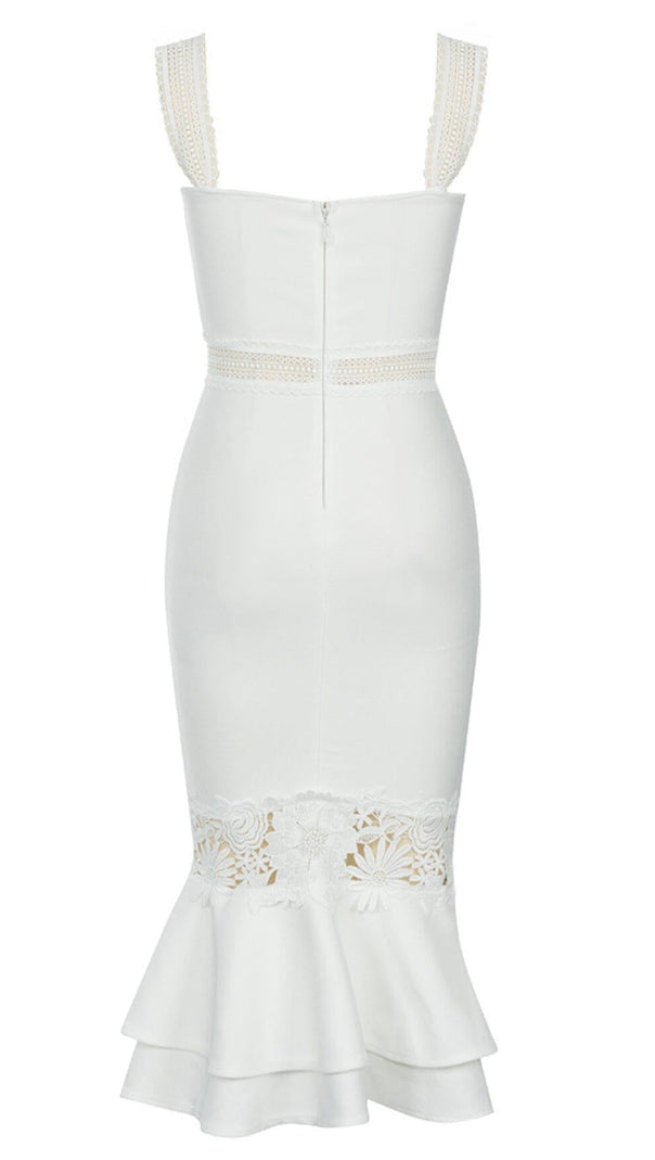 AIIZIE BODYCON BANDAGE MIDI DRESS IN LVORY - product image