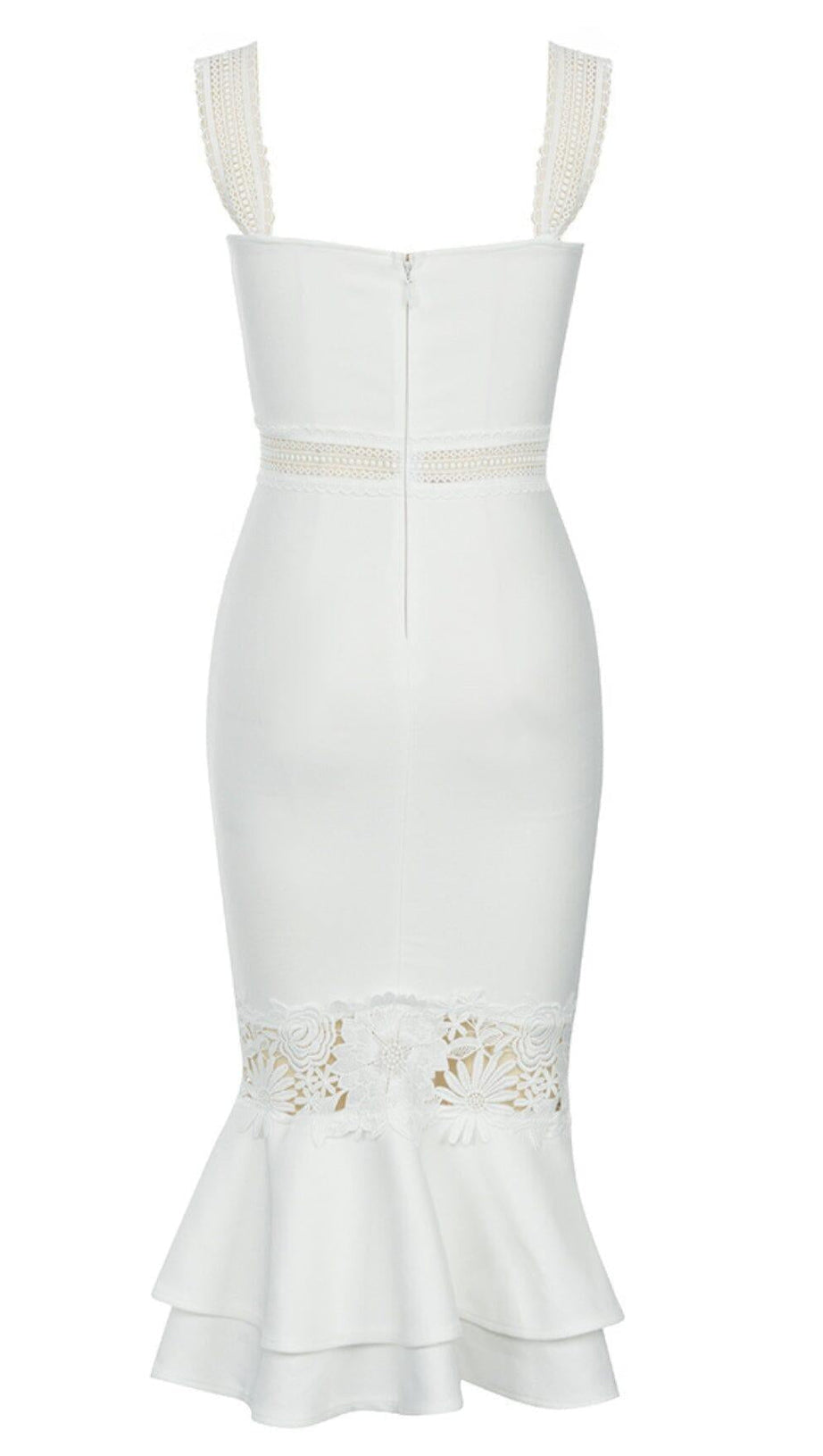 BODYCON BANDAGE MIDI DRESS IN LVORY