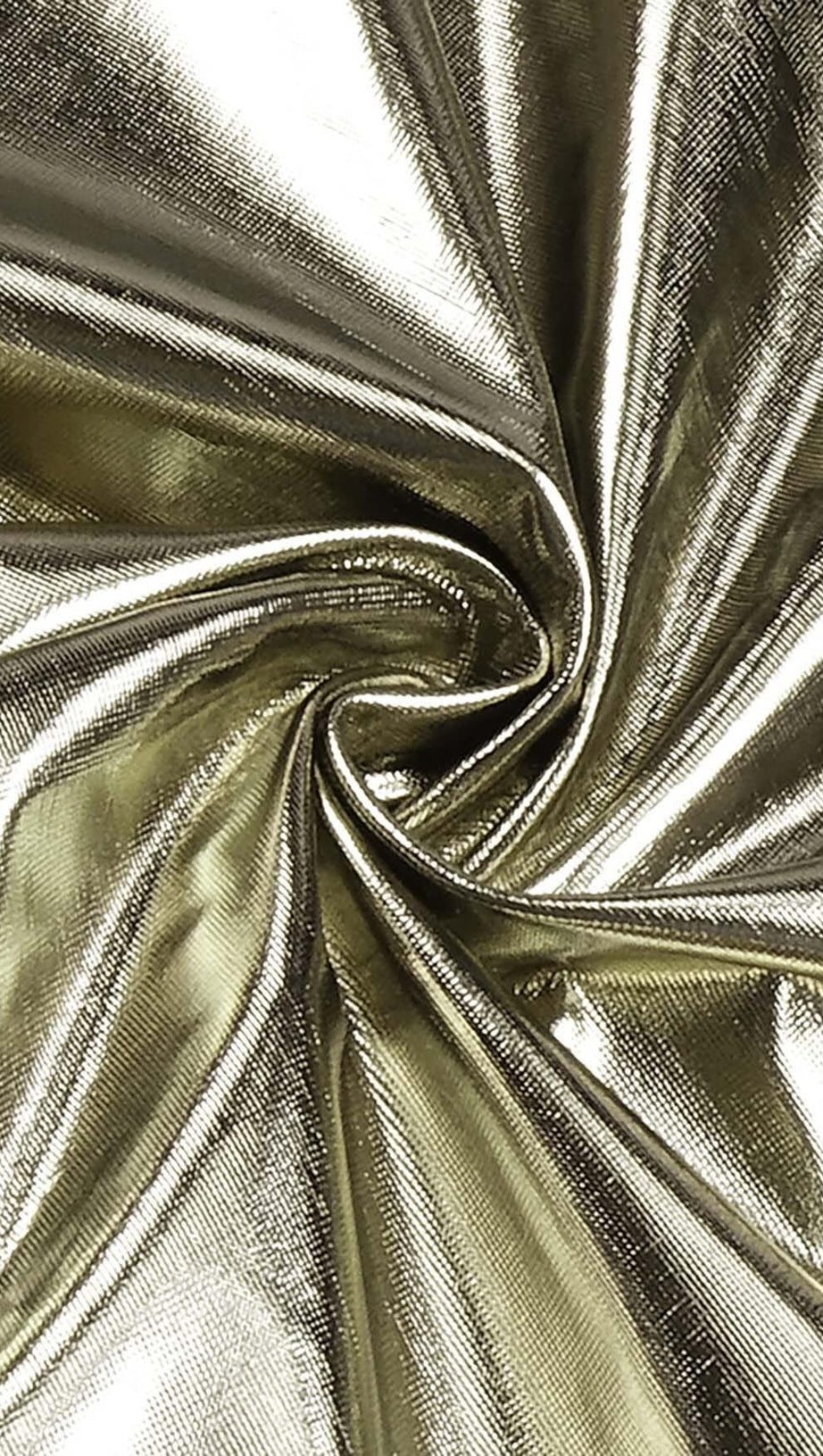 BODYCON FAUX LEATHER MIDI DRESS IN GOLD METALLIC