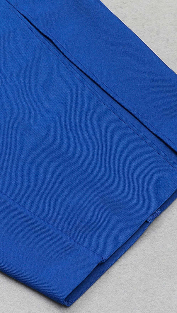 AIIZIE BODYCON MESH MIDI DRESS IN BLUE - product image