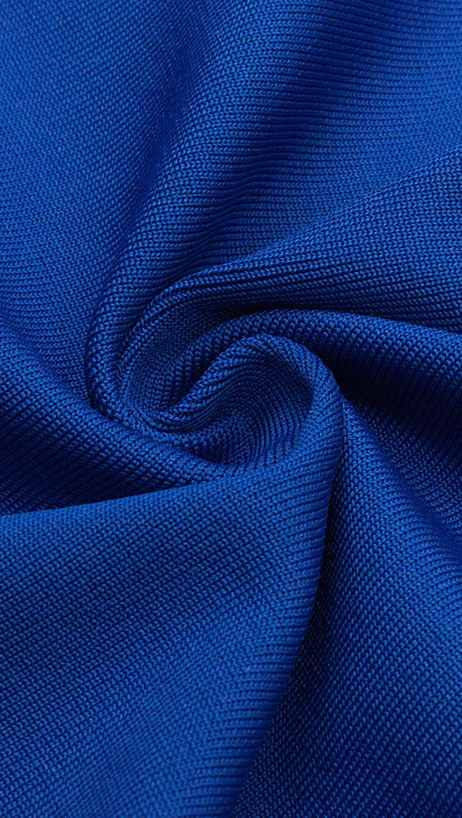 ABITO MIDI ADERENTE IN RETE BLU