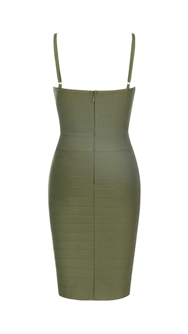 AIIZIE BODYCON MINI DRESS IN ARMYGREEN - product image