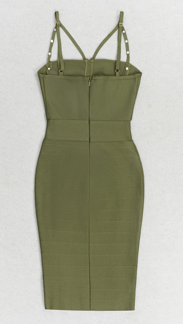 AIIZIE BODYCON MINI DRESS IN ARMYGREEN - product image