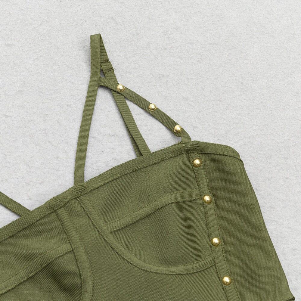 AIIZIE BODYCON MINI DRESS IN ARMYGREEN - product image