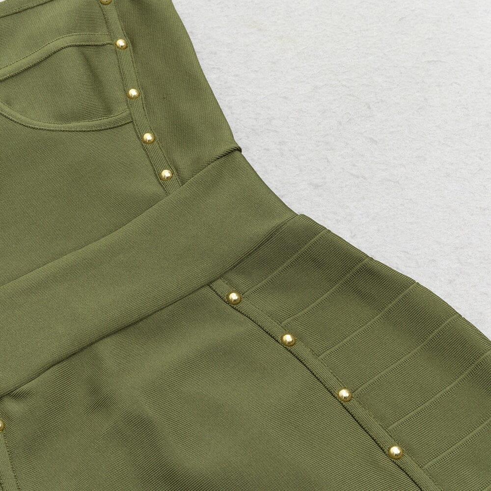 AIIZIE BODYCON MINI DRESS IN ARMYGREEN - product image