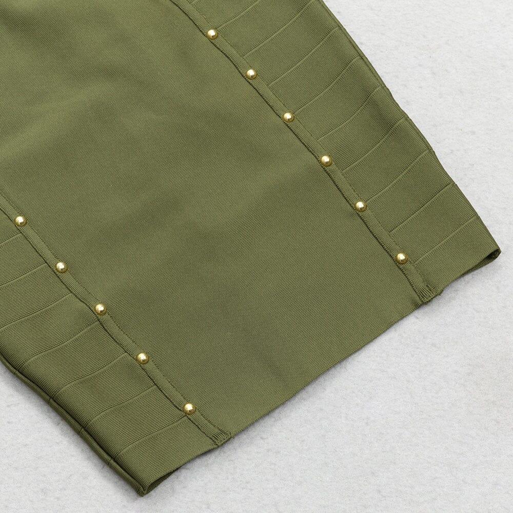 MINI ABITO ADERENTE VERDE MILITARE