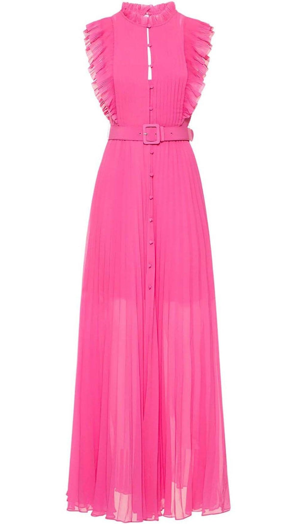 AIIZIE BOTTON PLEATED MAXI DRESS IN PINK - product image