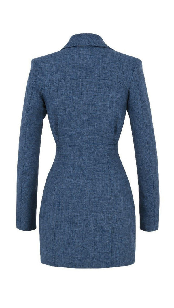 AIIZIE TIE SUIT MINI DRESS IN DEEP BLUE - product image