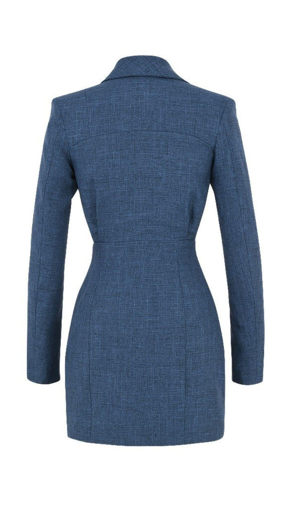 TIE SUIT MINI DRESS IN DEEP BLUE