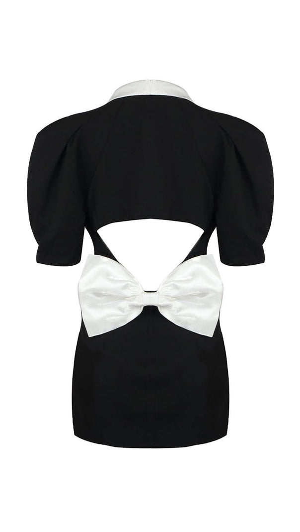 AIIZIE BOW CUT OUT JACKET DRESS IN BLACK - product image