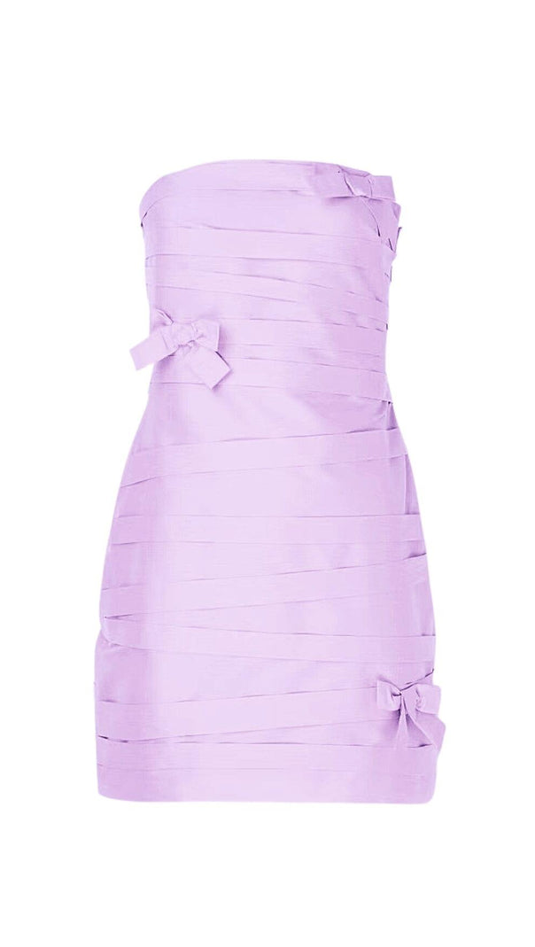 AIIZIE BOW-EMBELLISHED MINI DRESS IN LILAC - product image