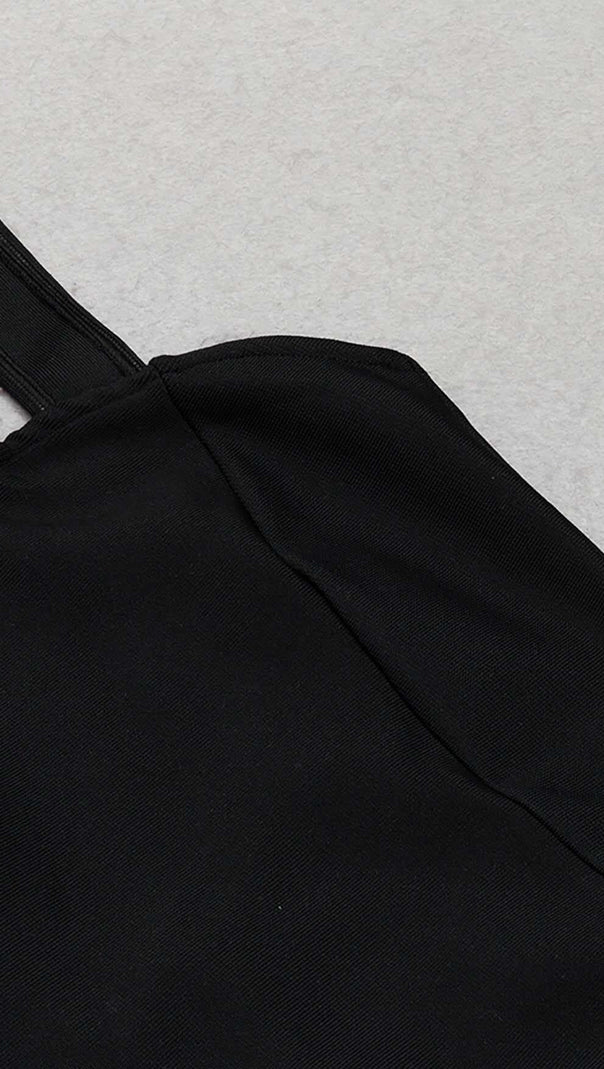 AIIZIE BOW-EMBELLISHED STRAPPY MIDI DRESS IN BLACK - product image