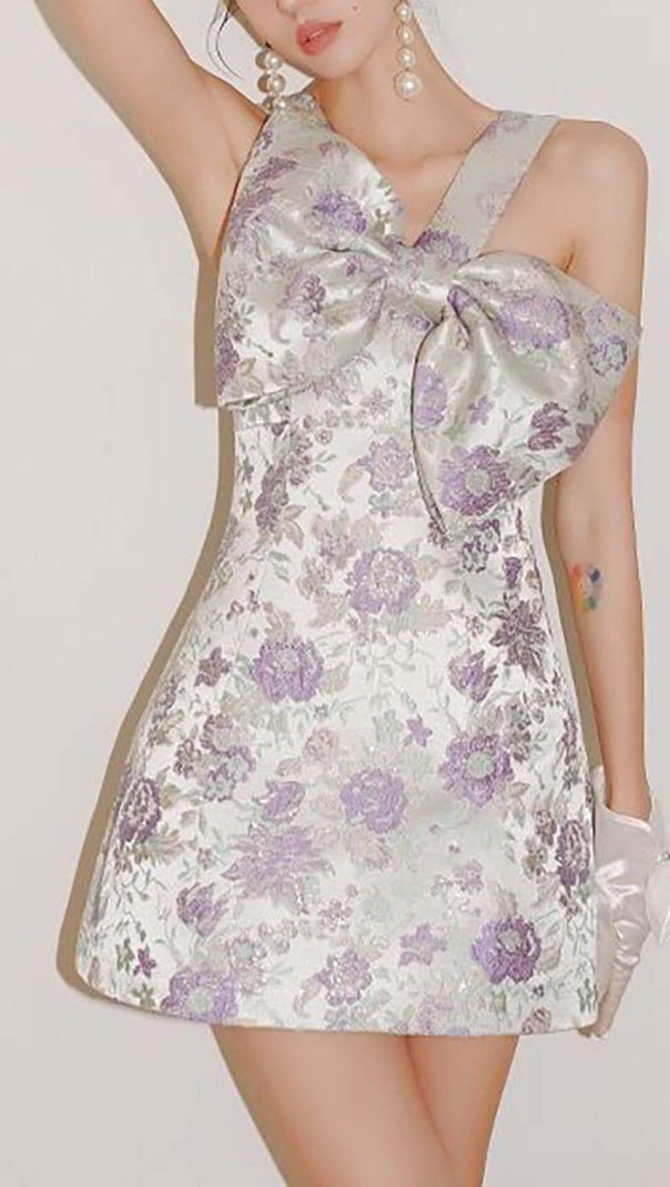 AIIZIE BOW-EMBELLISHED SUSPENDERS MINI DRESS - product image