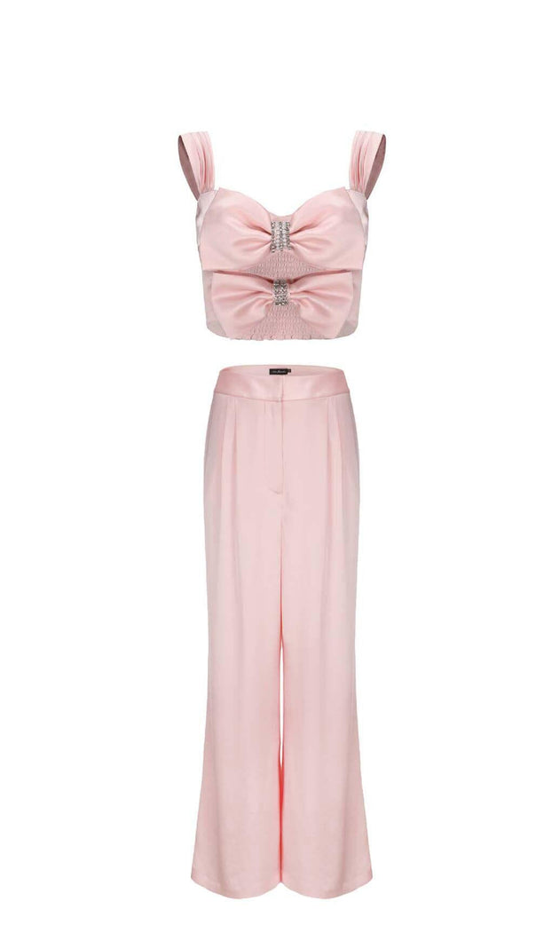 AIIZIE BOW-EMBELLISHED TWO-PIECE SUIT IN PINK - product image
