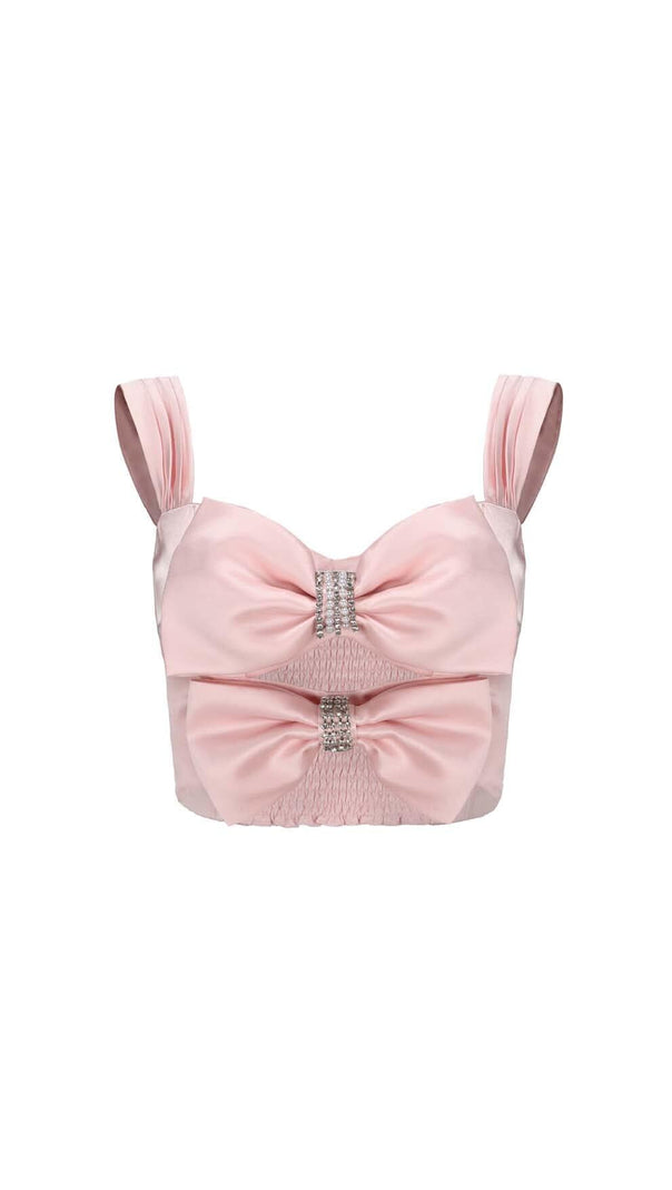 AIIZIE BOW-EMBELLISHED TWO-PIECE SUIT IN PINK - product image