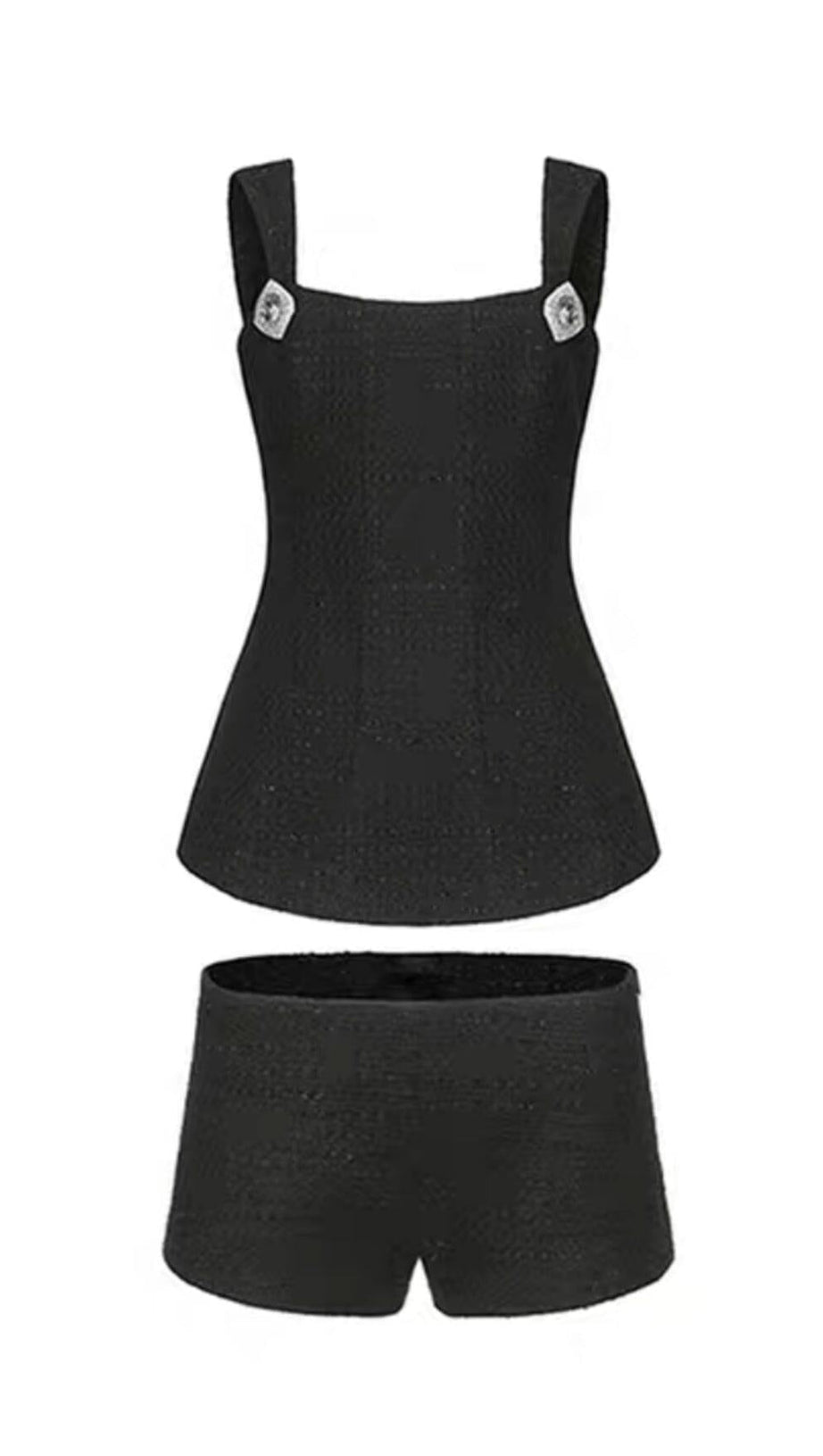 MINIKLEID MIT SCHLEIFE UND STRASSSTEINEN IN SCHWARZ