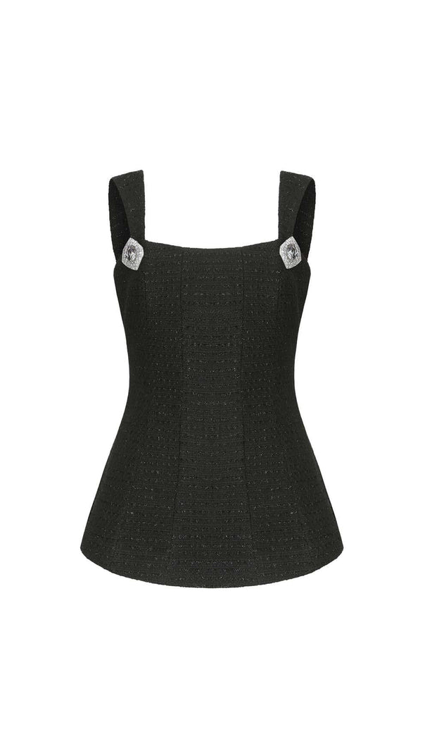 AIIZIE BOW-EMBELLISHED RHINESTONE MINI DRESS IN BLACK - product image