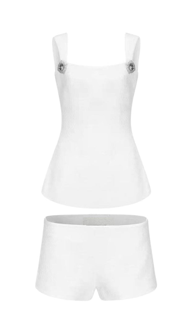 AIIZIE BOW-EMBELLISHED RHINESTONE MINI DRESS IN WHITE - product image
