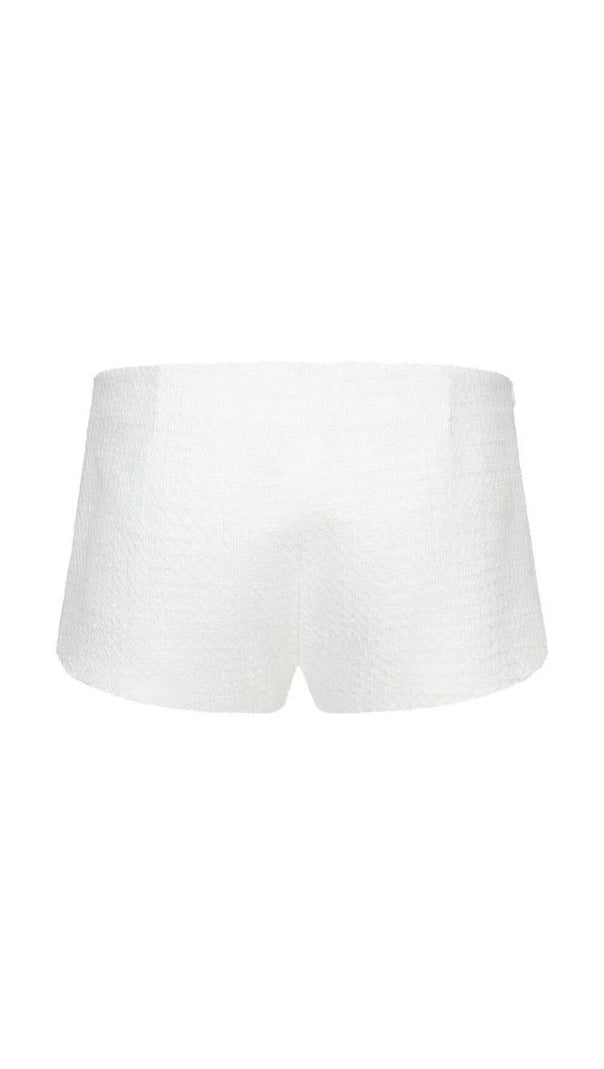 MINI ABITO BIANCO CON STRASS E FIOCCO