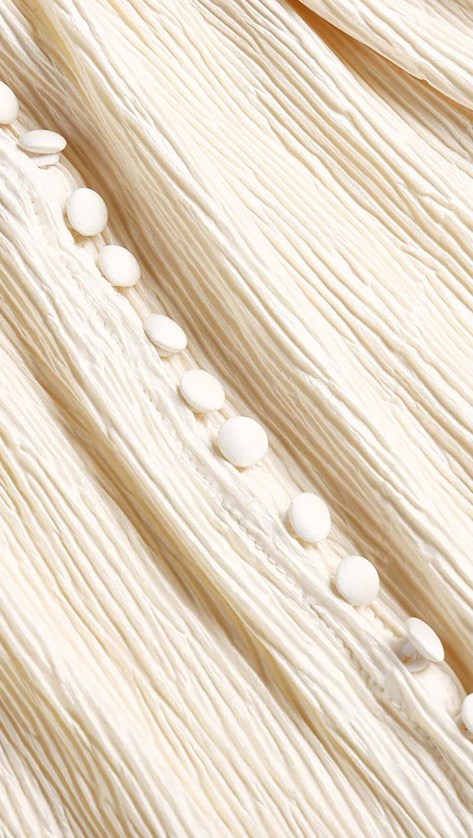 BUTTON-FRONT PUFFED SLEEVES MAXI DRESS IN BEIGE