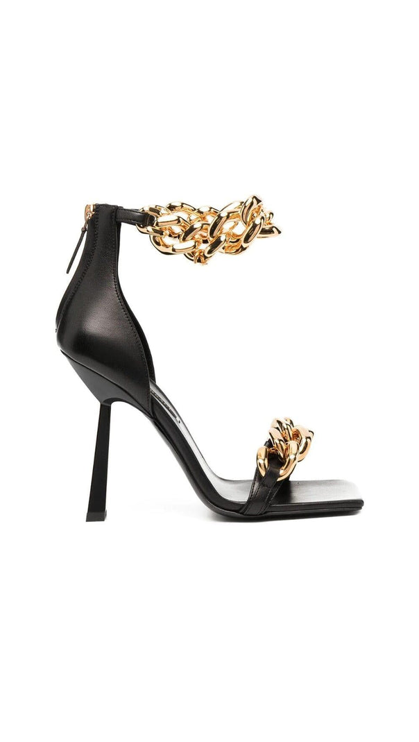 AIIZIE CHAIN SQUARE HEELS IN BLACK - product image