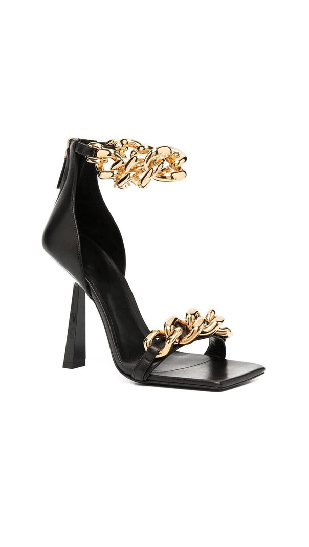 AIIZIE CHAIN SQUARE HEELS IN BLACK - product image