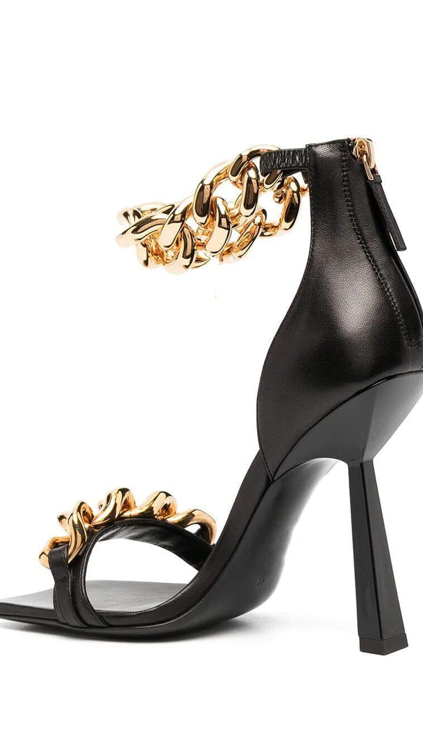 AIIZIE CHAIN SQUARE HEELS IN BLACK - product image