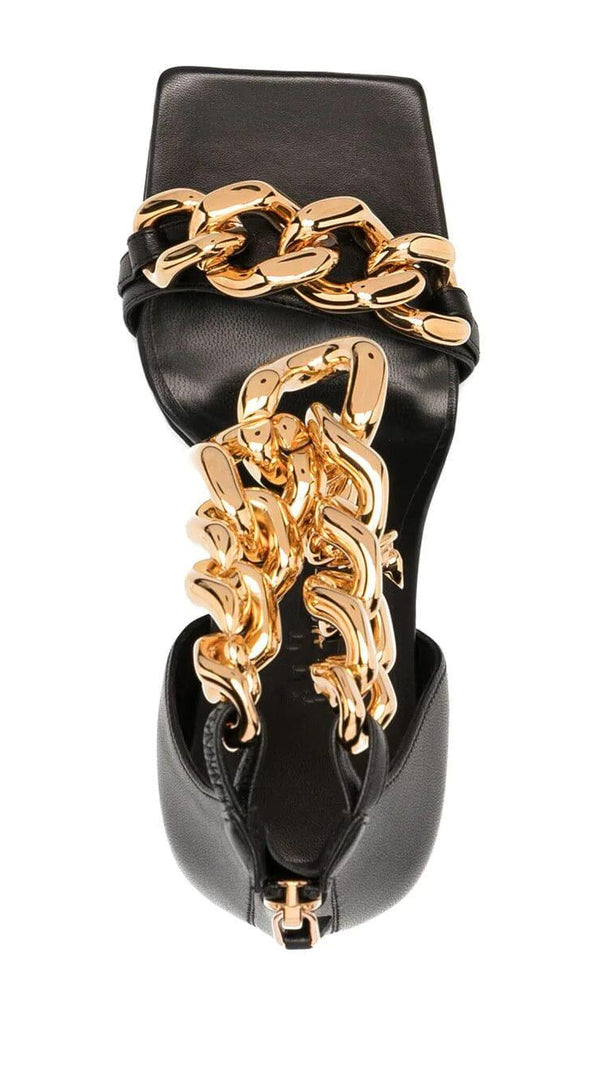 AIIZIE CHAIN SQUARE HEELS IN BLACK - product image