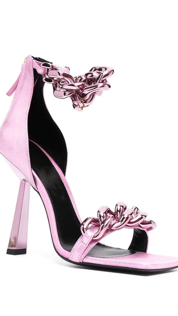 AIIZIE CHAIN SQUARE HEELS IN PINK - product image