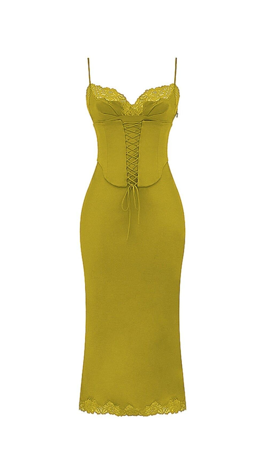 CHARTREUSE-Satin-Unterkleid