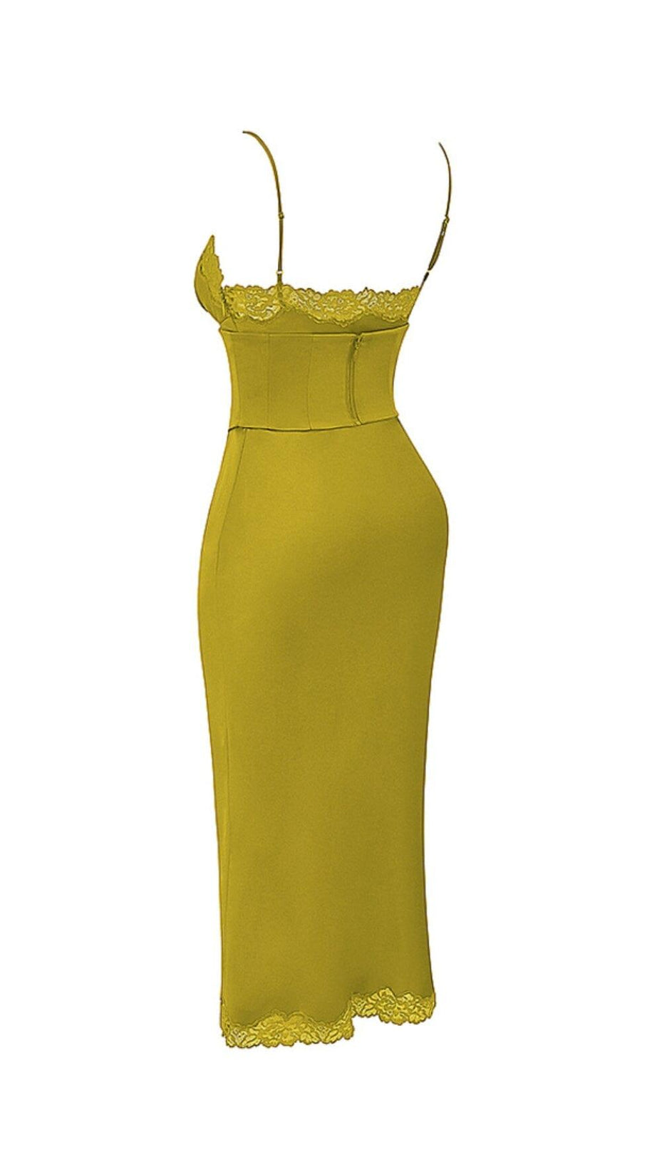 CHARTREUSE-Satin-Unterkleid