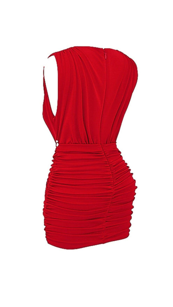 Cherry Gathered Mini Dress