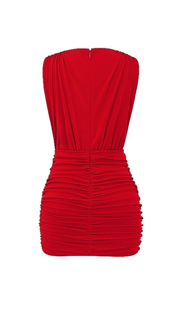 Cherry Gathered Mini Dress