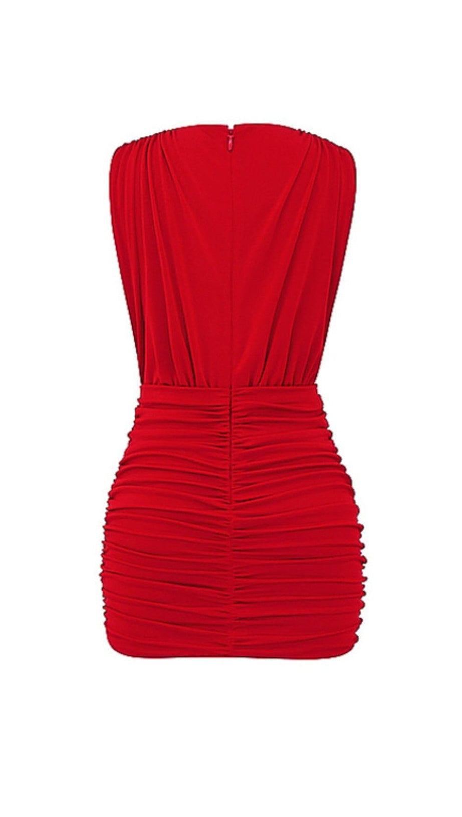 CHERRY GATHERED MINI DRESS